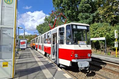 Rundfahrt mit dem KT4D (219 282II) aufgenommen am Bhf Grünau