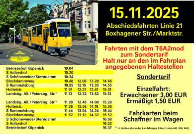 Abschiedsfahrten Linie 21